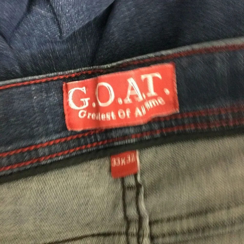 G.O.A.T. Men Greatest Of All Time Derek Straight Leg Denim Jeans Blue Size 33x32